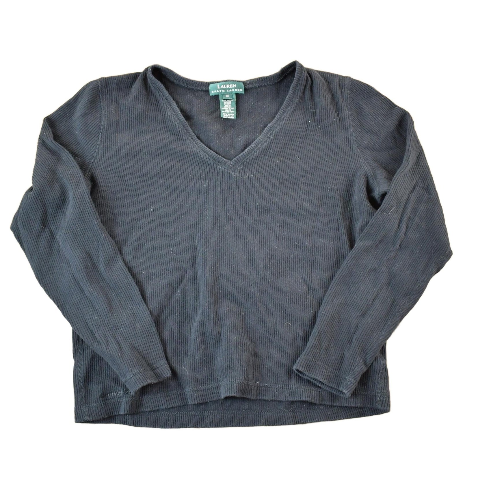 Vintage 1990s Lauren Ralph Lauren V Neck Sweatshirt Womens M from propervintagecanada