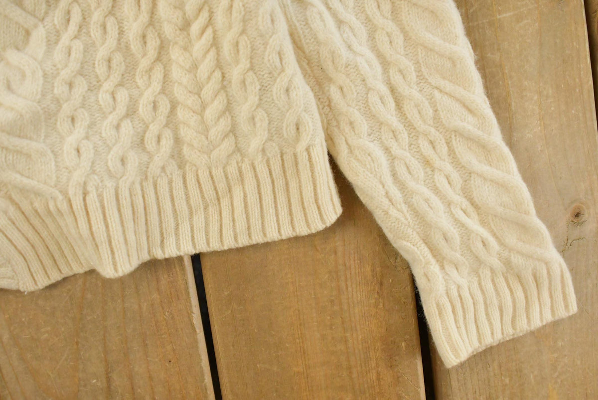 Vintage 1990s Lauren Ralph Lauren Wool Knit Fish Hook Cardigan Sweater Women's S from propervintagecanada
