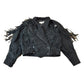 Vintage 1990s Laurice Black Fringe Leather Jacket Women's M from propervintagecanada