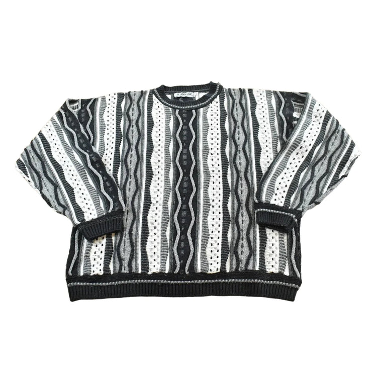Vintage 1990s Lavane 3D Cable Knit Crewneck Sweater Men's L from propervintagecanada