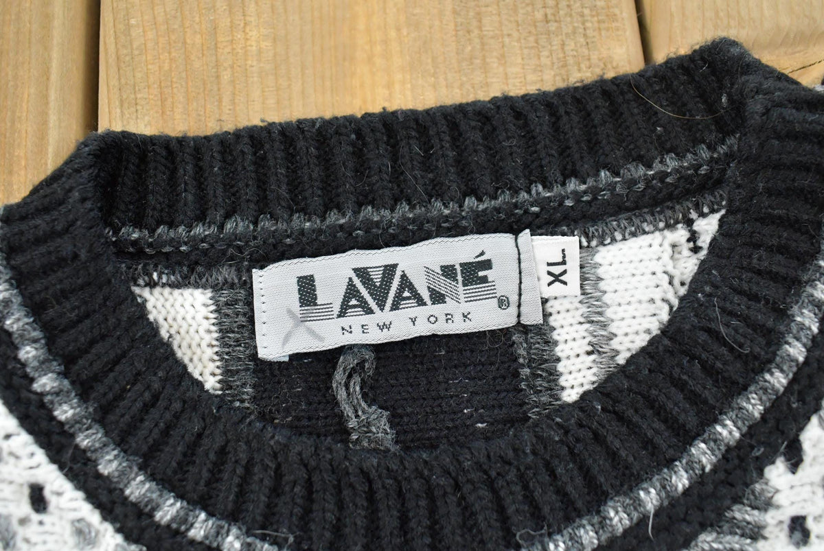 Vintage 1990s Lavane 3D Cable Knit Crewneck Sweater Men's L from propervintagecanada