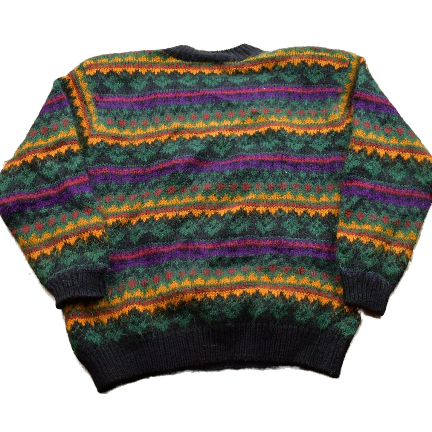 Vintage 1990s Le Moda Hand Loomed Wool Knit Sweater Men's Small from propervintagecanada