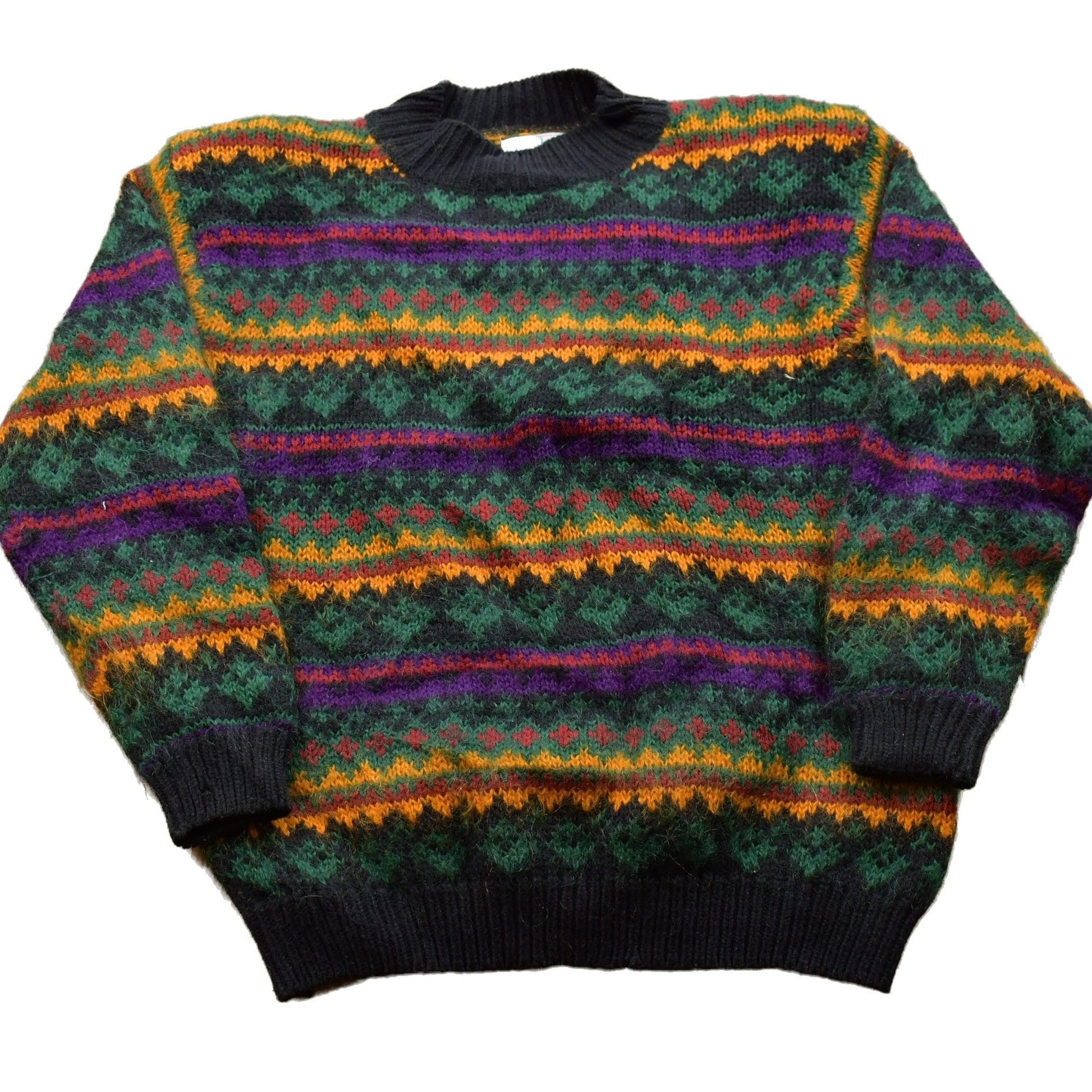 Vintage 1990s Le Moda Hand Loomed Wool Knit Sweater Men's Small from propervintagecanada