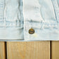 Vintage 1990s Learsi Bleach Acid Wash Denim Jean Trucker Jacket Women's Large from propervintagecanada