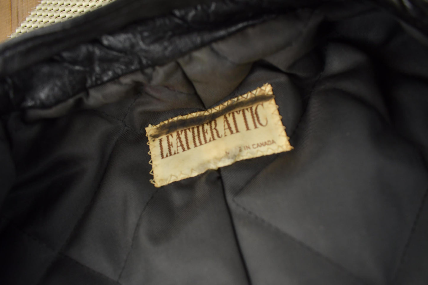 Vintage 1990s Leather Attic Genuine Leather Biker Jacket Made In Canada from propervintagecanada
