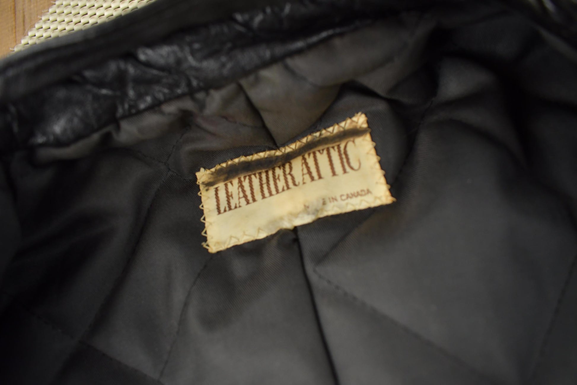 Vintage 1990s Leather Attic Genuine Leather Biker Jacket Made In Canada from propervintagecanada