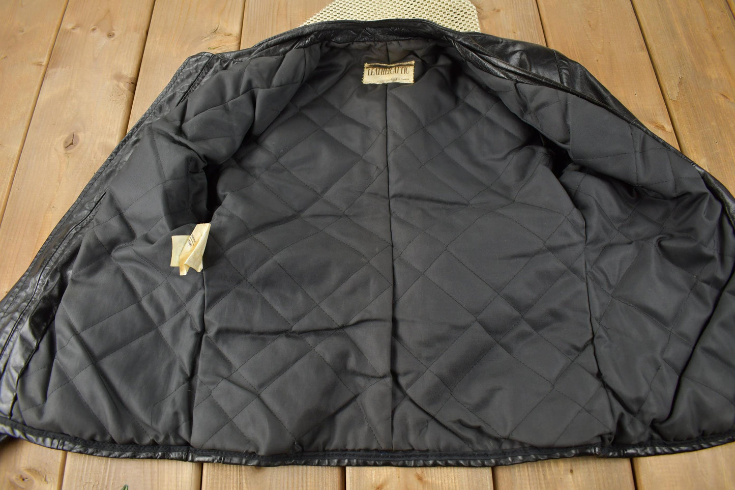 Vintage 1990s Leather Attic Genuine Leather Biker Jacket Made In Canada from propervintagecanada