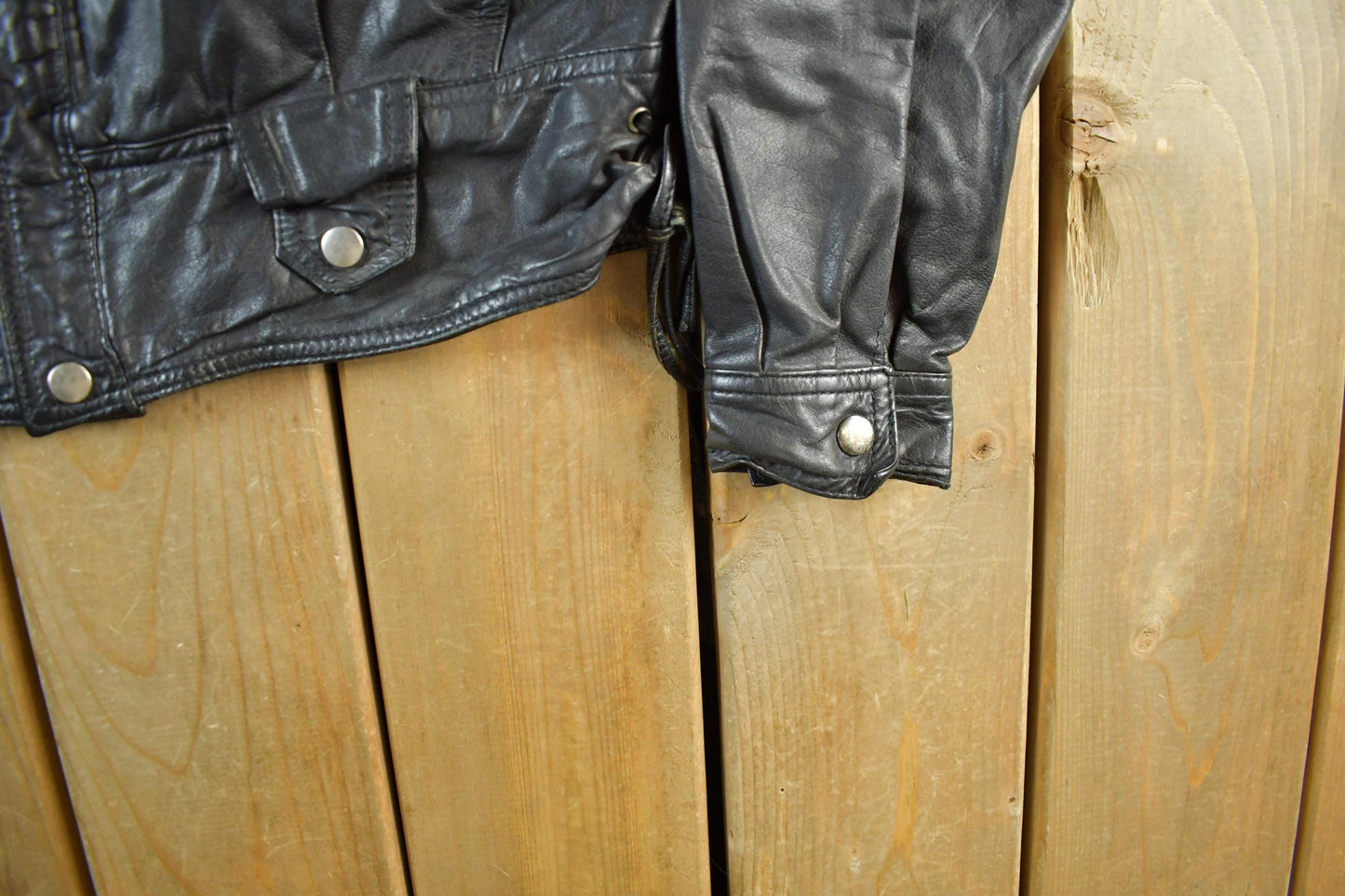 Vintage 1990s Leather Biker Jacket Adult Medium Men's Medium from propervintagecanada