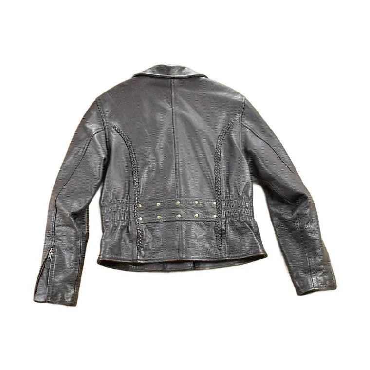 Vintage 1990s Leather Biker Jacket Men's Large from propervintagecanada