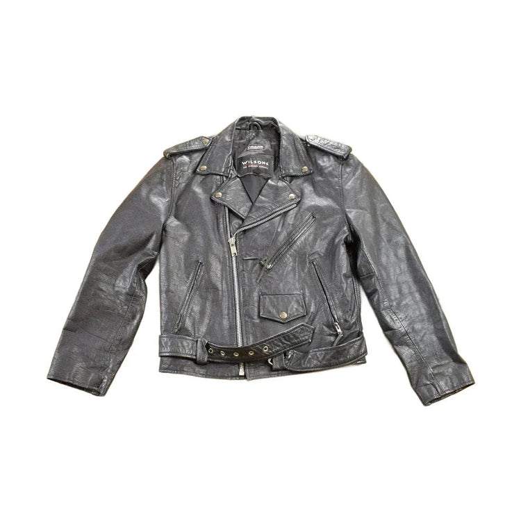 Vintage 1990s Leather Biker Jacket Men's Medium from propervintagecanada