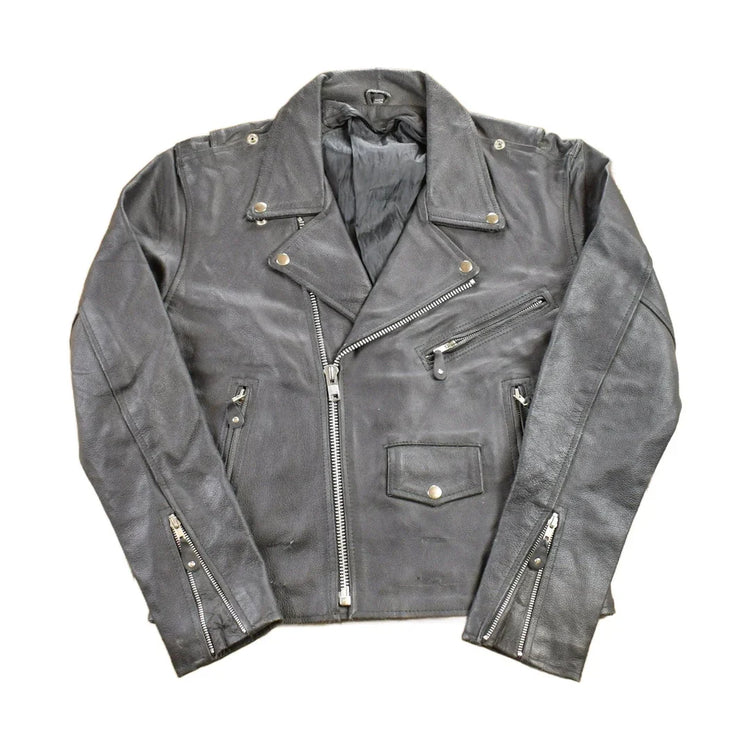 Vintage 1990s Leather Biker Jacket Men's Medium from propervintagecanada