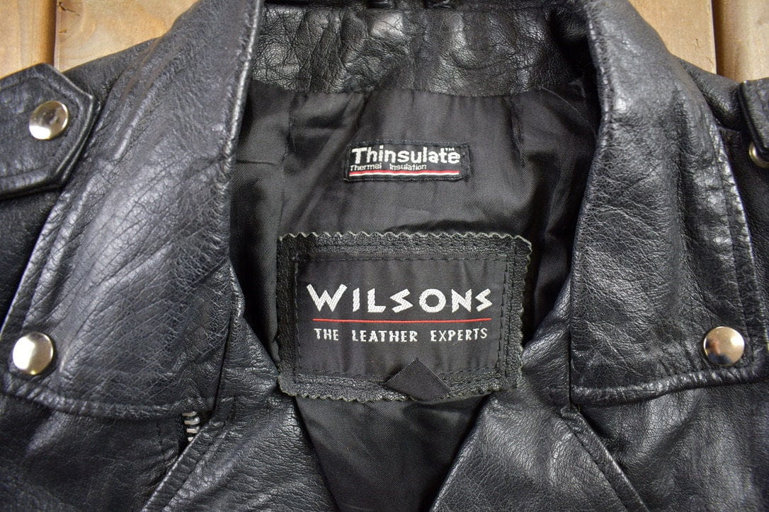 Vintage 1990s Leather Biker Jacket Men's Medium from propervintagecanada