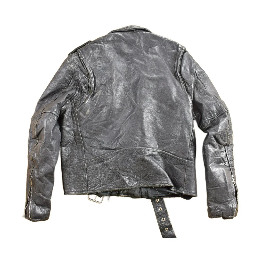 Vintage 1990s Leather Biker Jacket Men's Small from propervintagecanada