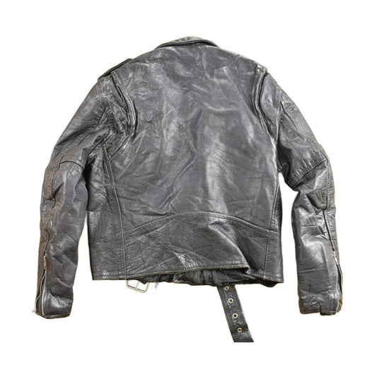Vintage 1990s Leather Biker Jacket Men's Small from propervintagecanada