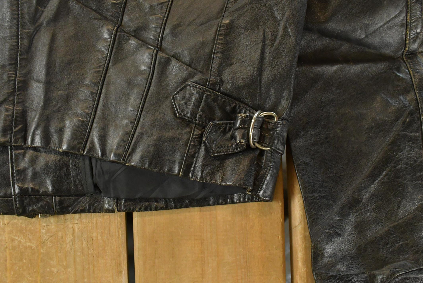 Vintage 1990s Leather Biker Jacket Women's Medium / Moto Jacket / 90s Motorcycles Coat from propervintagecanada