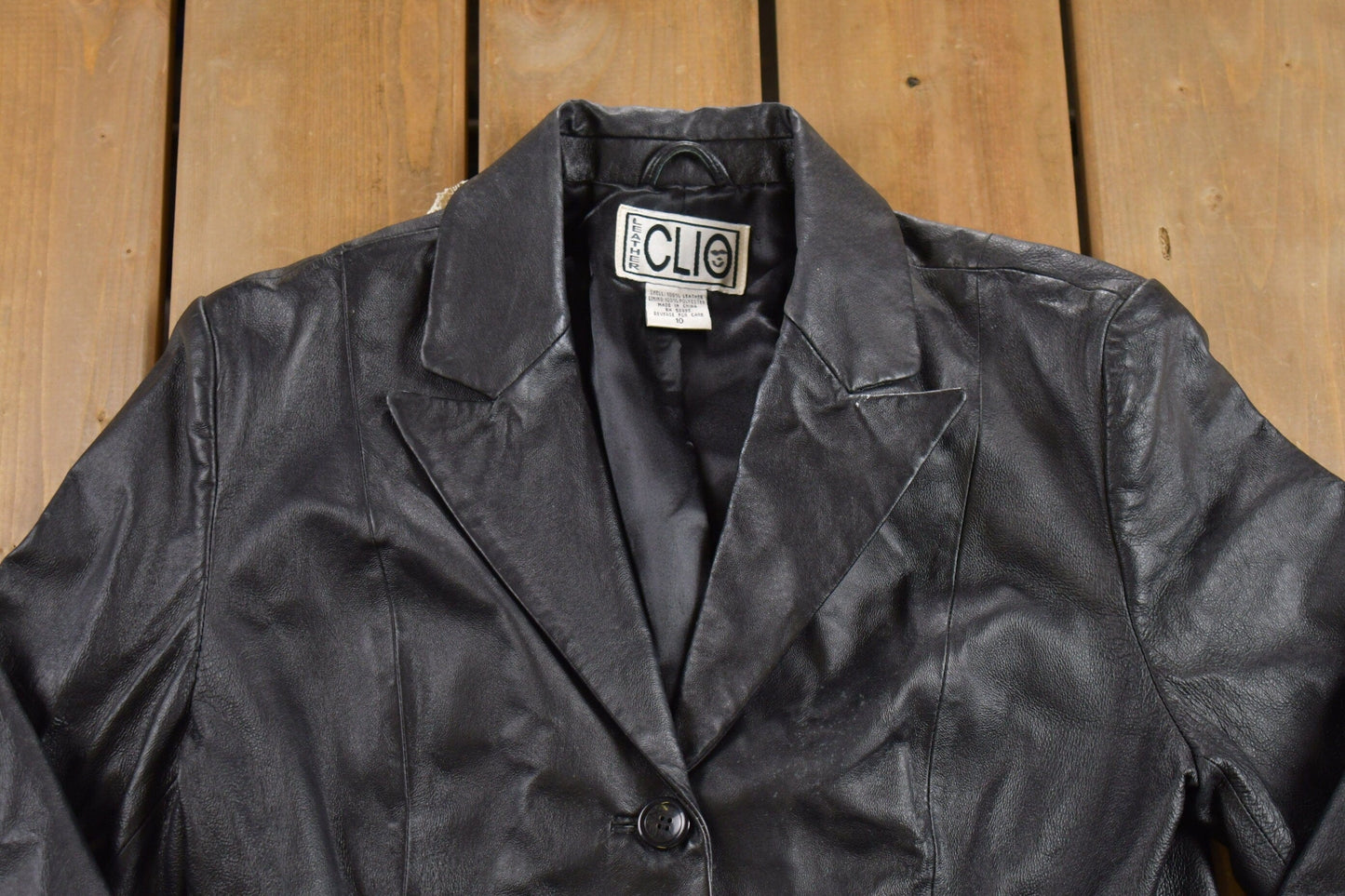 Vintage 1990s Leather Clio Leather Blazer Jacket Men's Small from propervintagecanada