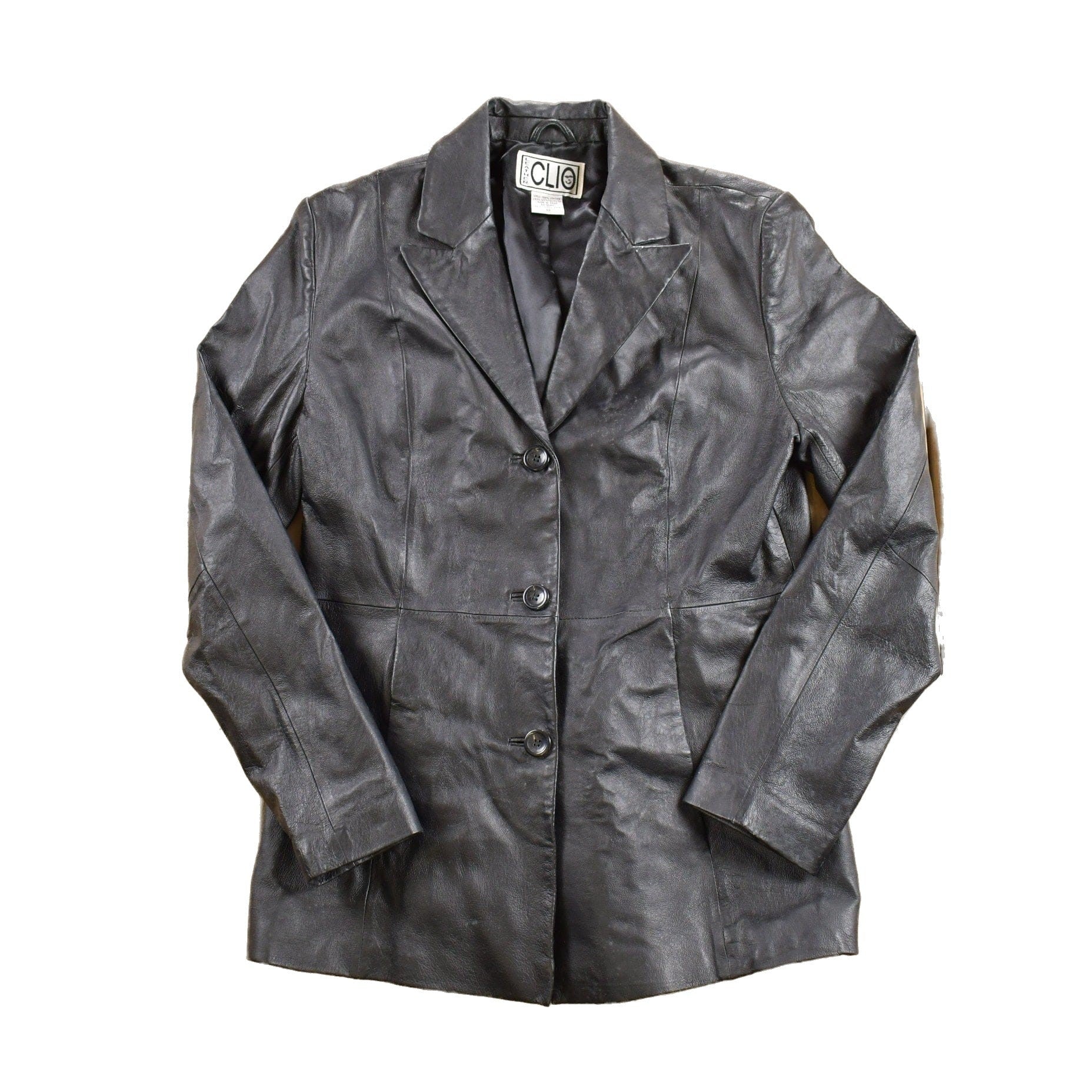 Vintage 1990s Leather Clio Leather Blazer Jacket Men's Small from propervintagecanada