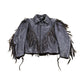 Vintage 1990s Leather Fringe Biker Jacket Men's Small from propervintagecanada