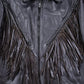Vintage 1990s Leather Fringe Biker Jacket Men's Small from propervintagecanada