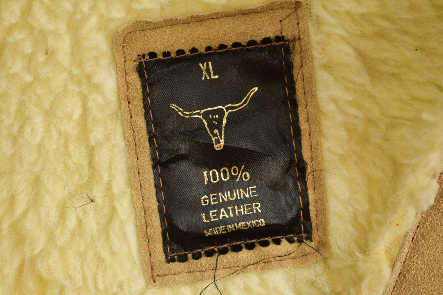 Vintage 1990s Leather Horse Western Sherpa Vest Men's Medium from propervintagecanada