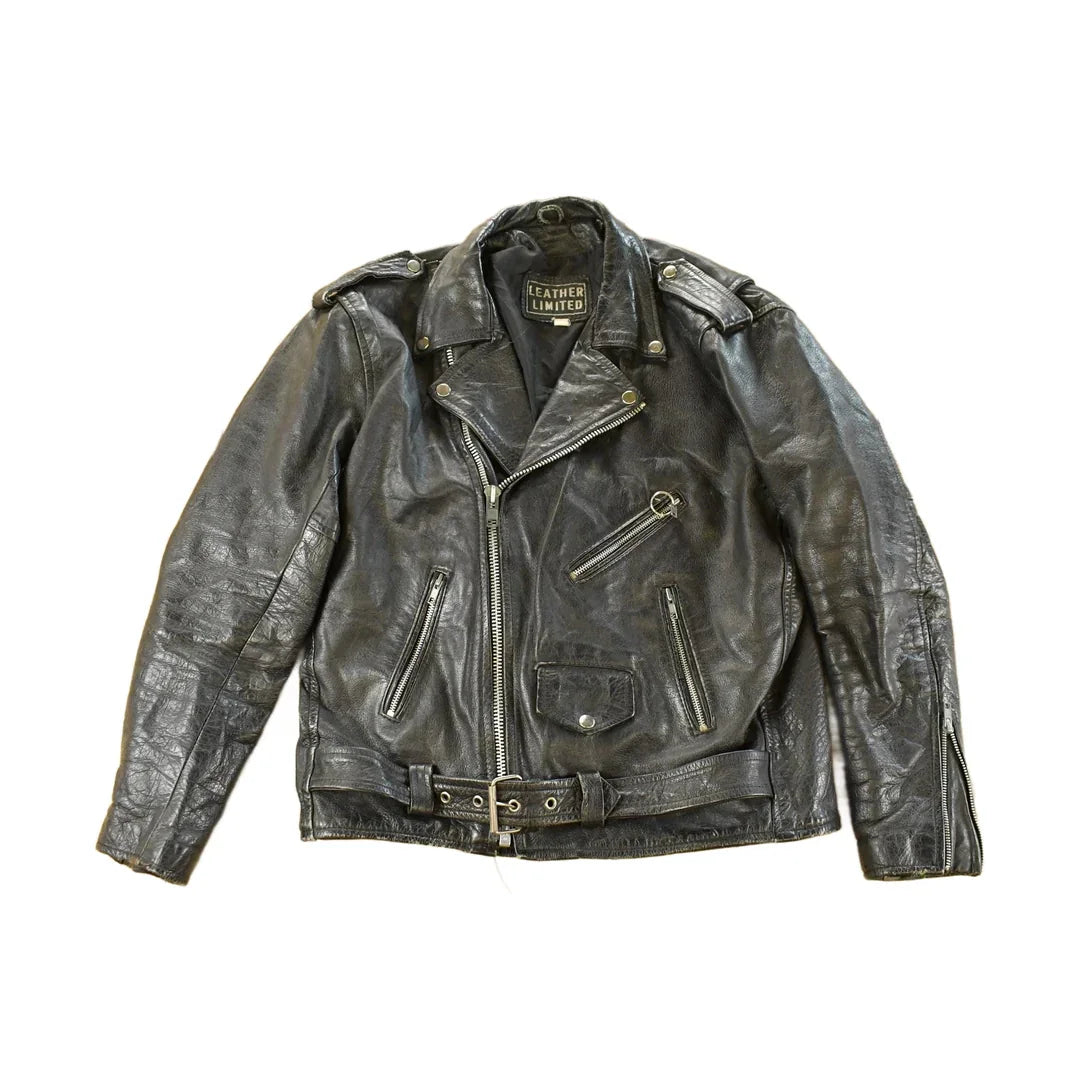 Vintage 1990s Leather Limited Leather Biker Jacket Men's Medium from propervintagecanada
