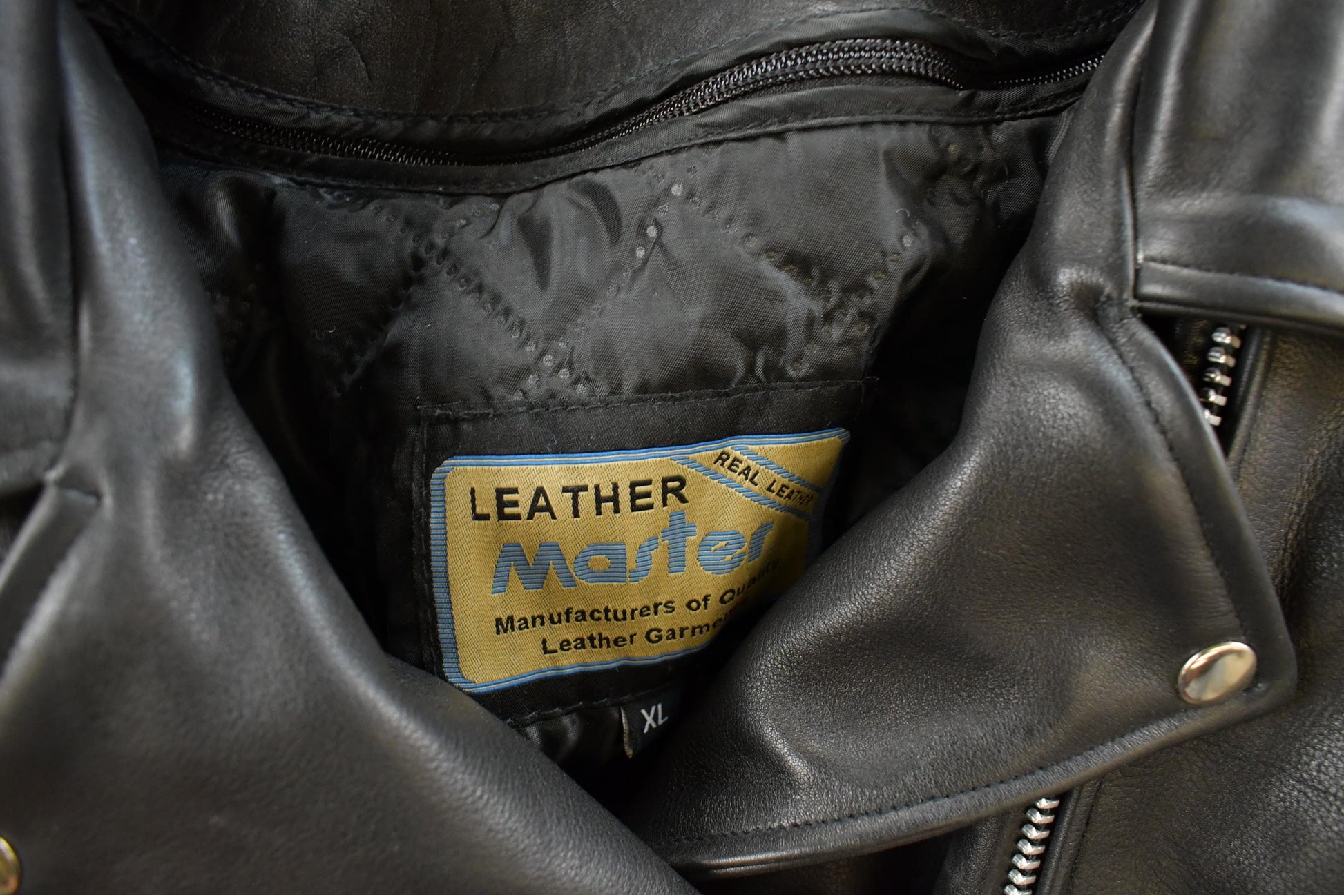 Vintage 1990s Leather Master Leather Biker Jacket Women's Large from propervintagecanada