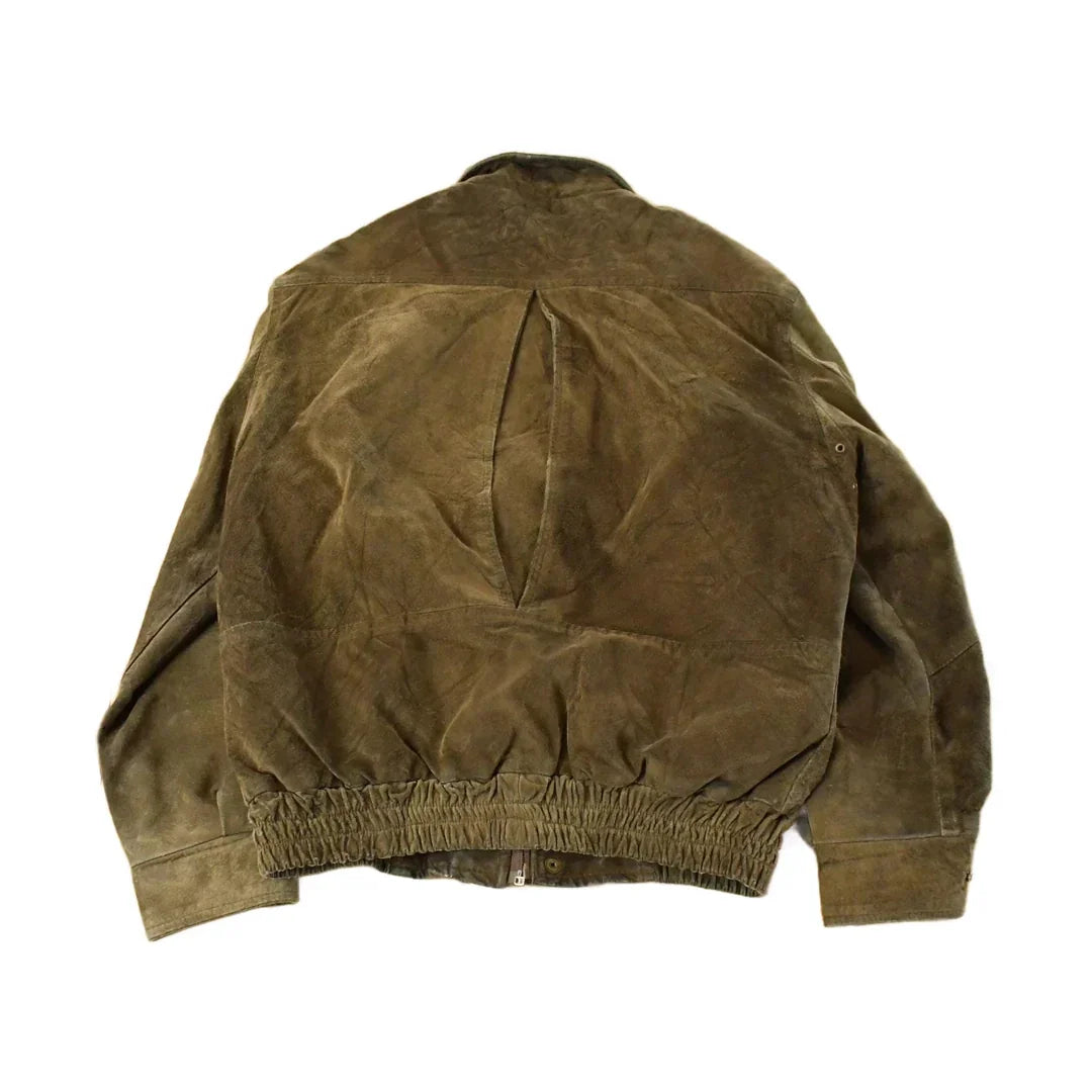 Vintage 1990s Leather Suede Bomber Jacket Men's Small from propervintagecanada