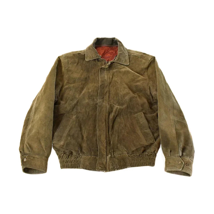 Vintage 1990s Leather Suede Bomber Jacket Men's Small from propervintagecanada