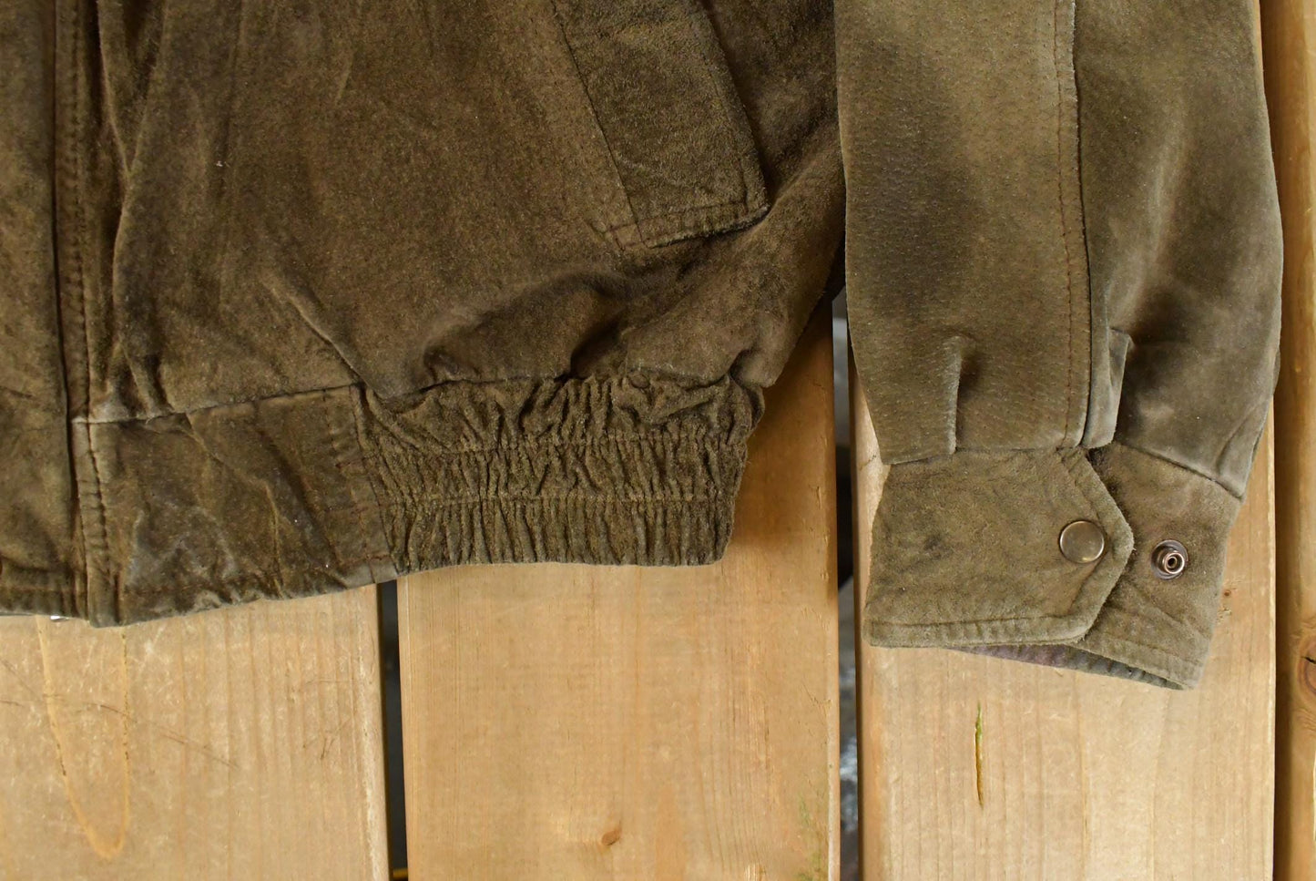 Vintage 1990s Leather Suede Bomber Jacket Men's Small / Brown Leather Jacket / Full Zip Coat / Bomber Jacket from propervintagecanada