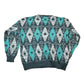 Vintage 1990s Leather Trim Argyle Knit Crewneck Sweatshirt Mens L from propervintagecanada