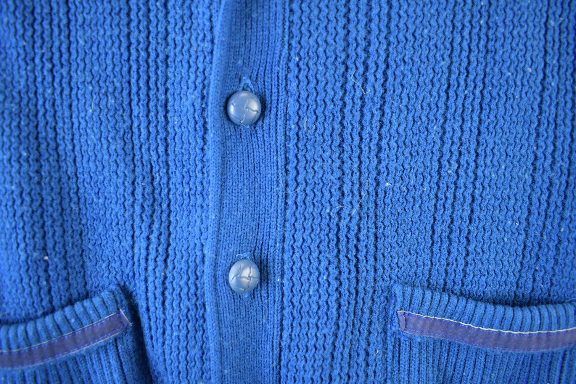 Vintage 1990s Leather Trim Knit Cardigan Sweater Men's Medium from propervintagecanada