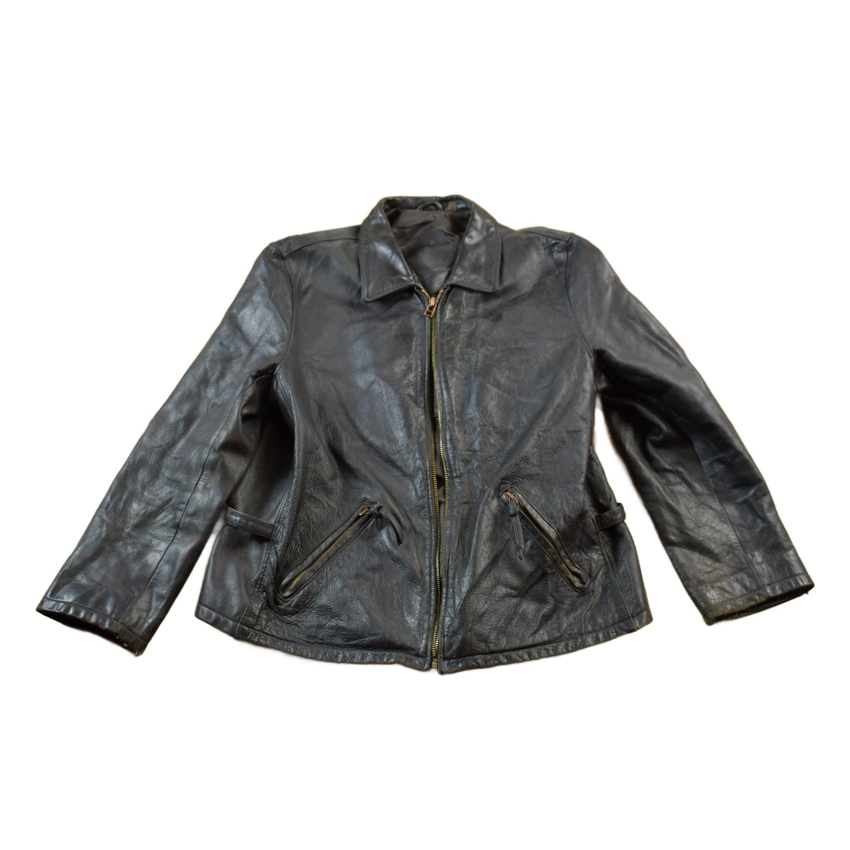 Vintage 1990s Leather Zip Up Lamb Skin Jacket Women's M from propervintagecanada