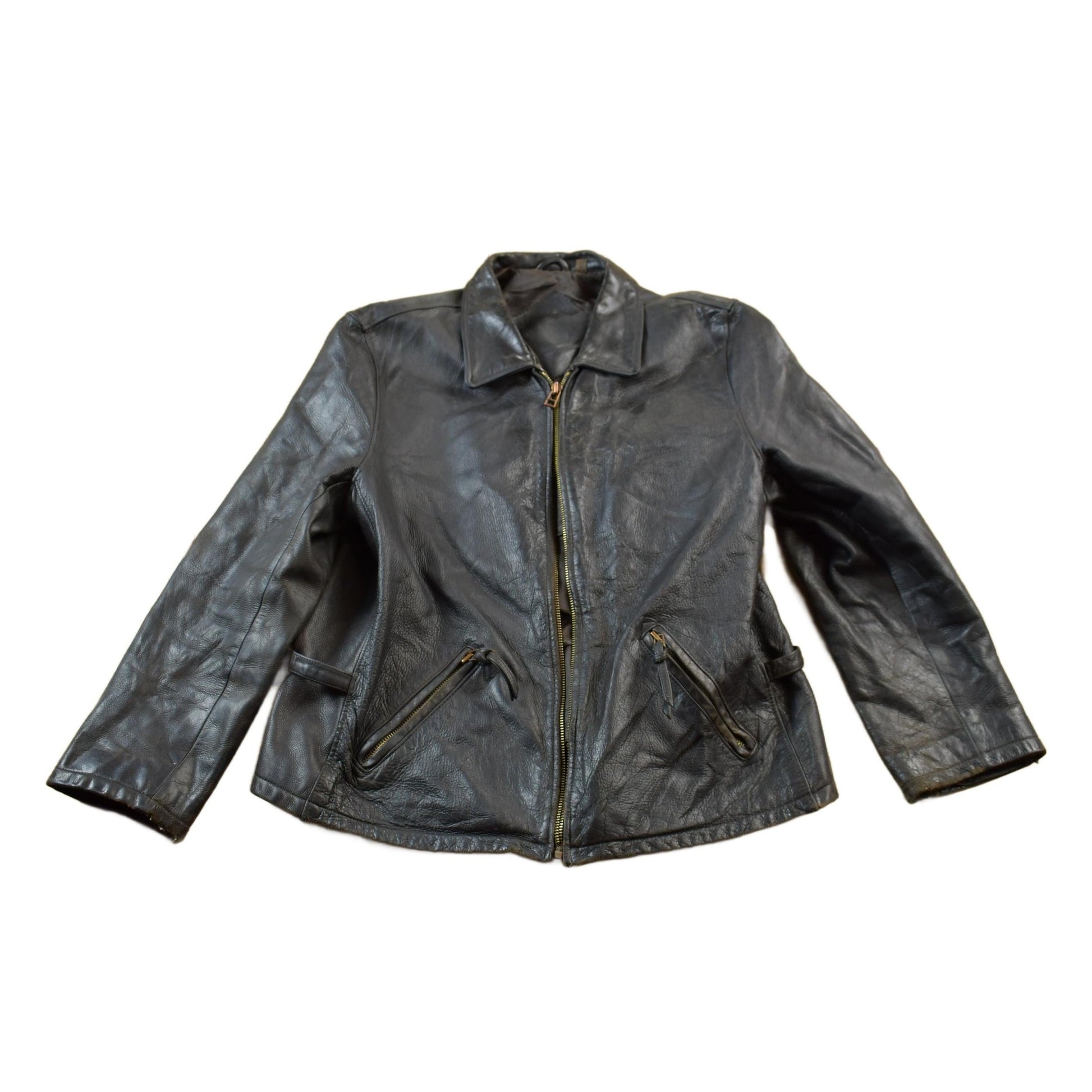 Vintage 1990s Leather Zip Up Lamb Skin Jacket Women's M from propervintagecanada