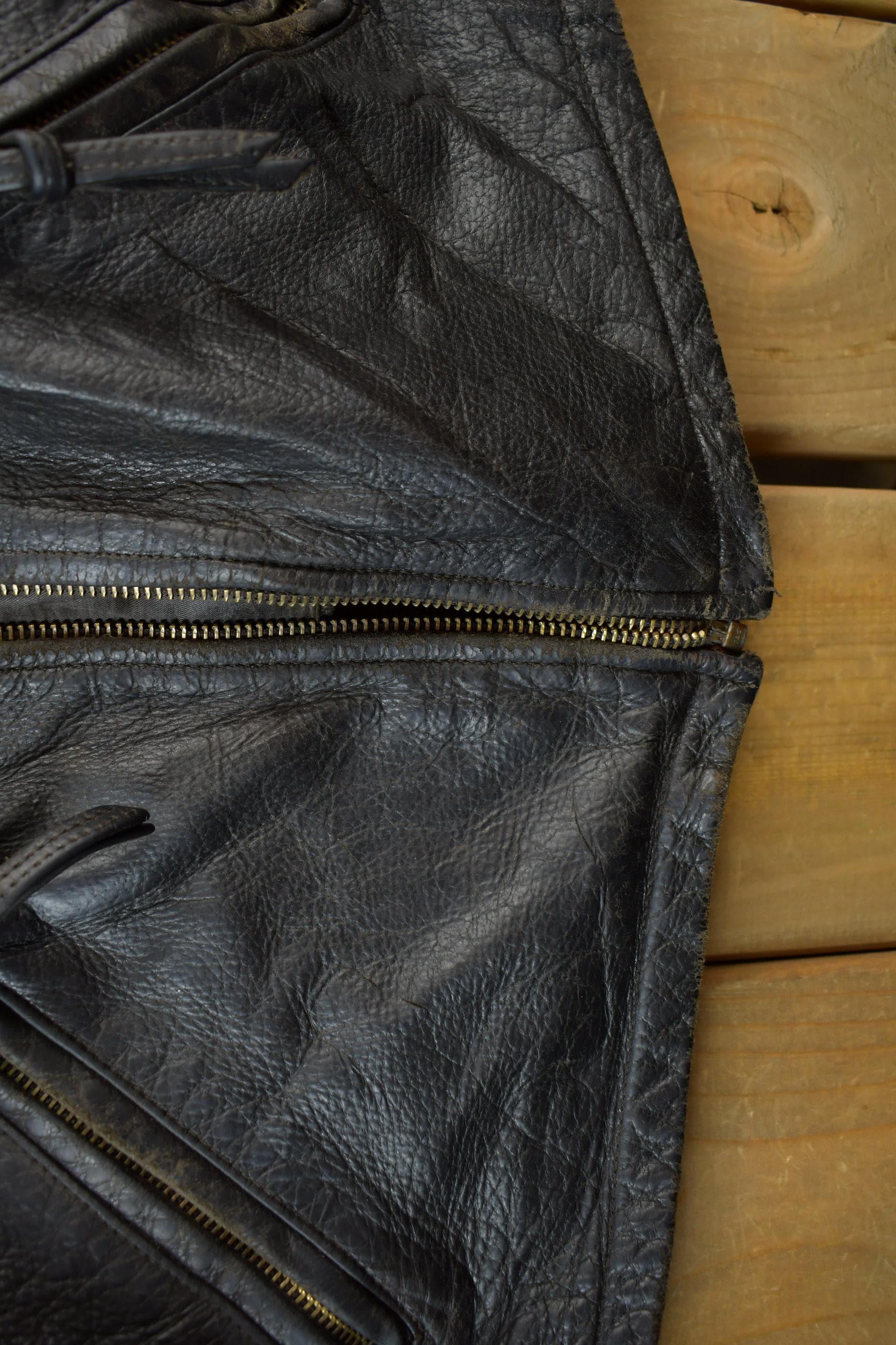 Vintage 1990s Leather Zip Up Lamb Skin Jacket Women's M from propervintagecanada