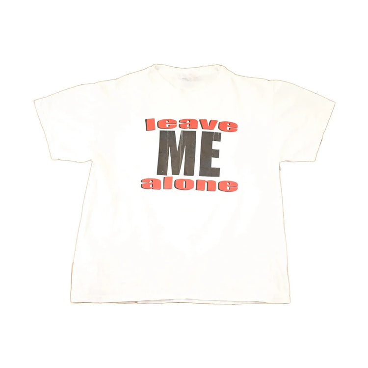 Vintage 1990s Leave Me Alone Big Text Souvenir Attitude T-Shirt Men's L from propervintagecanada