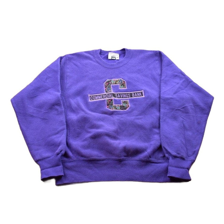 Vintage 1990s Lee Commercial Savings Bank Crewneck Sweatshirt Men's Small from propervintagecanada