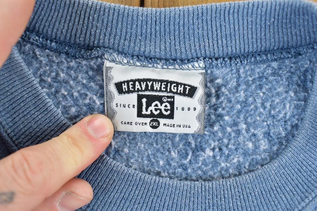 Vintage 1990s Lee Heavyweight Blank Crewneck Sweatshirt Men's 2XL from propervintagecanada