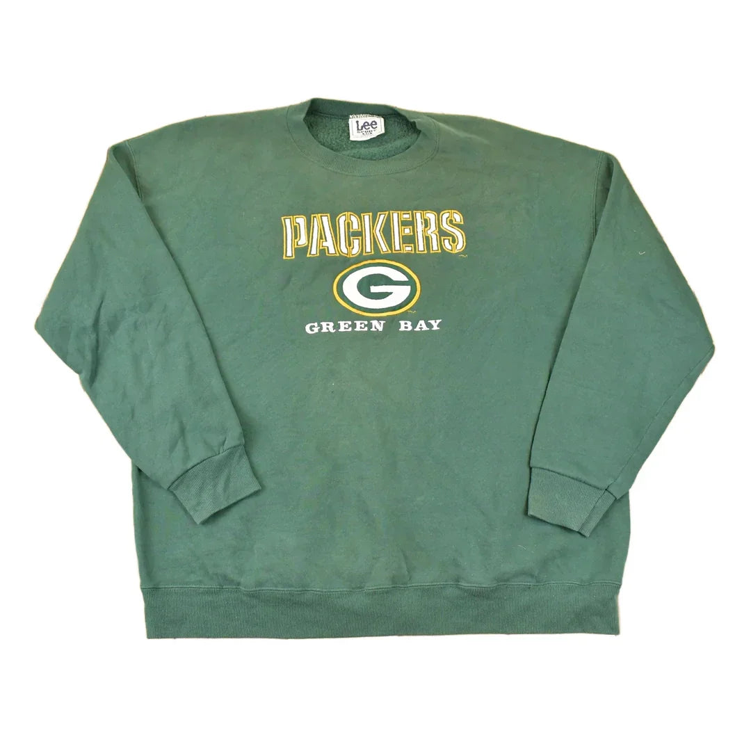 Vintage 1990s Lee Sport Green Bay Packers Embroidered NFL Crewneck Sweatshirt Men's XL from propervintagecanada