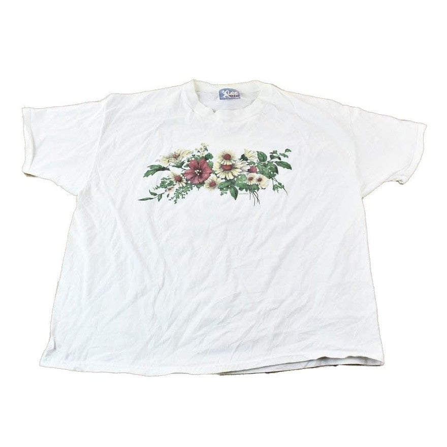 Vintage 1990s Lee Sport Single Stitch Nutmeg Graphic Flower Bouquet T-Shirt Men's XL from propervintagecanada
