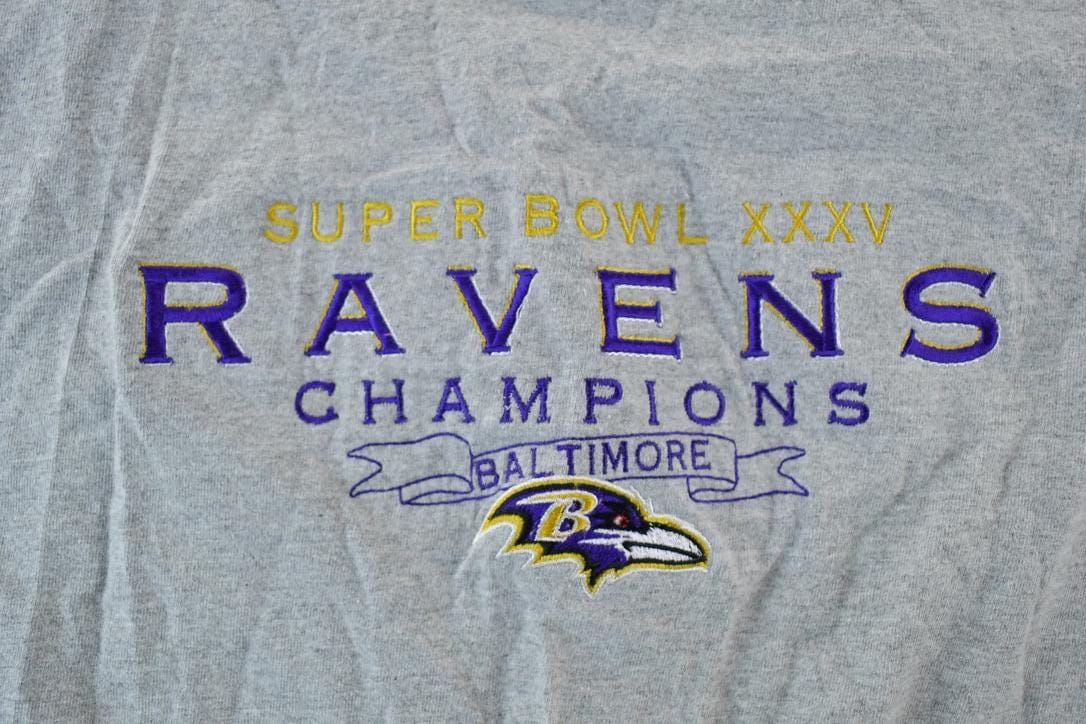 Vintage 1990s Lee Sport Super Bowl Baltimore Ravens NFL Graphic T-ShirtMen's Large from propervintagecanada