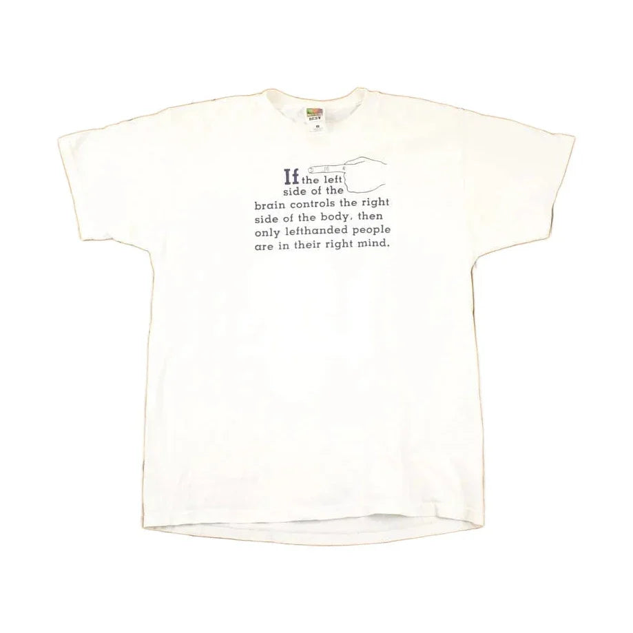 Vintage 1990s Left Brain Comedy Souvenir T-Shirt Men's M from propervintagecanada