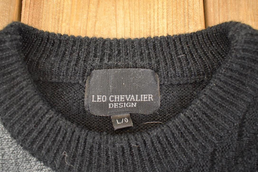 Vintage 1990s Leo Chevalier Knit Sweater Men's L from propervintagecanada