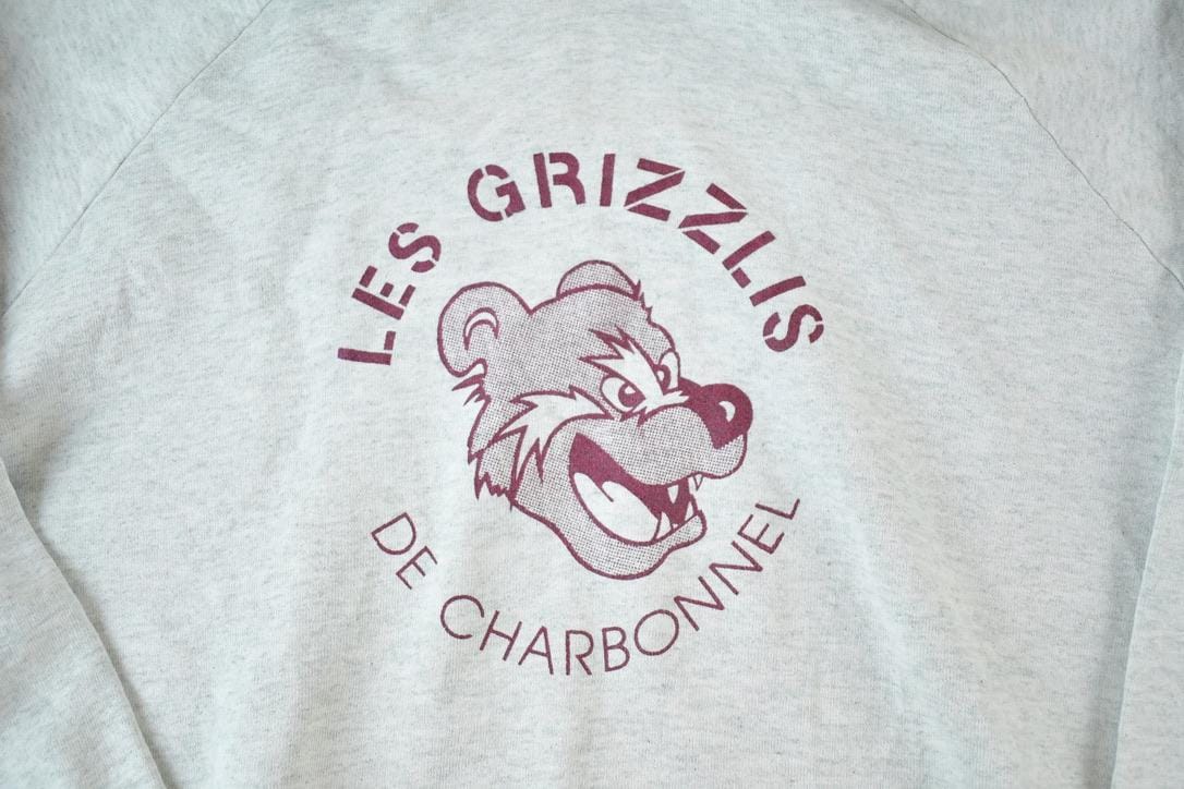 Vintage 1990s Les Grizzlis De Charbonnel Souvenir Hoodie Sweatshirt Made In USA Men's Large from propervintagecanada