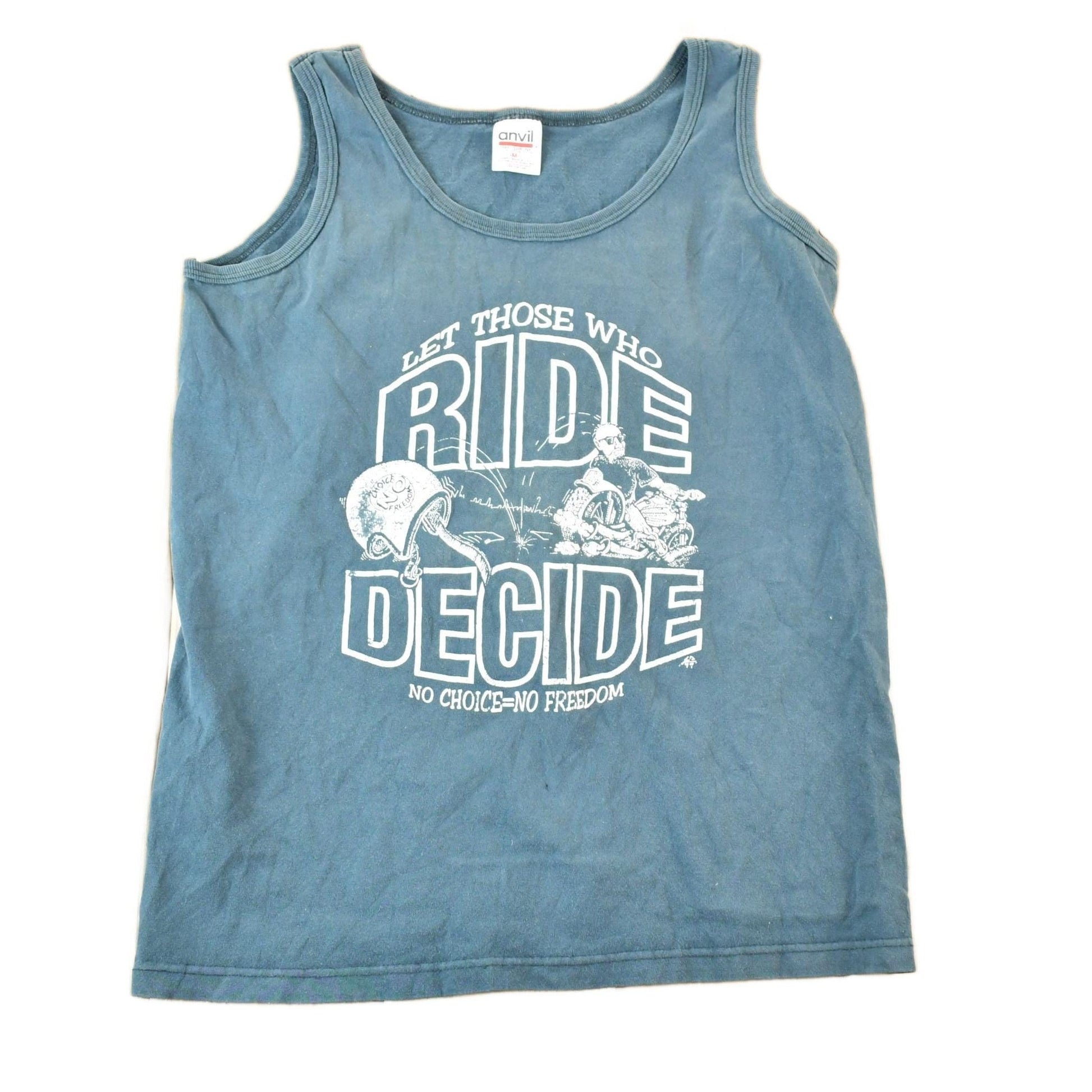 Vintage 1990s Let Those Who Ride Decide Souvenir Tank Top Mens M from propervintagecanada