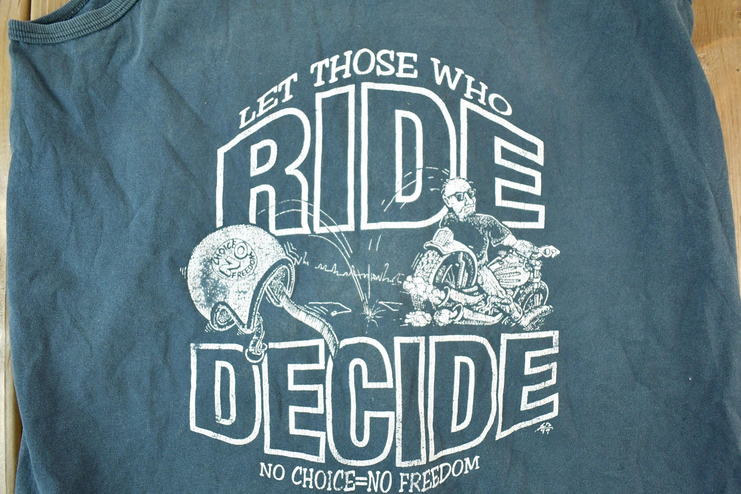 Vintage 1990s Let Those Who Ride Decide Souvenir Tank Top Mens M from propervintagecanada