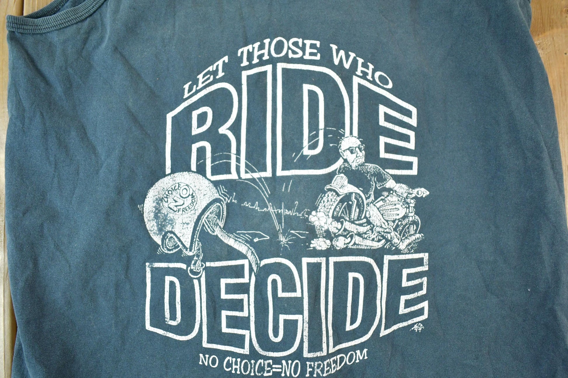 Vintage 1990s Let Those Who Ride Decide Souvenir Tank Top Mens M from propervintagecanada