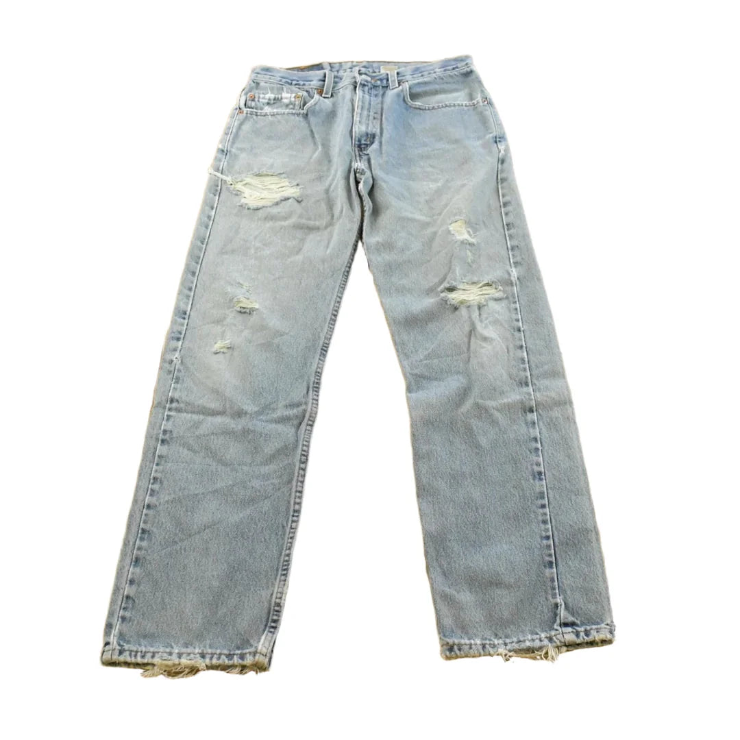 Vintage 1990s Levi's 505 Regular Straight Fit Denim Blue Jeans Men's 32 x 29 from propervintagecanada
