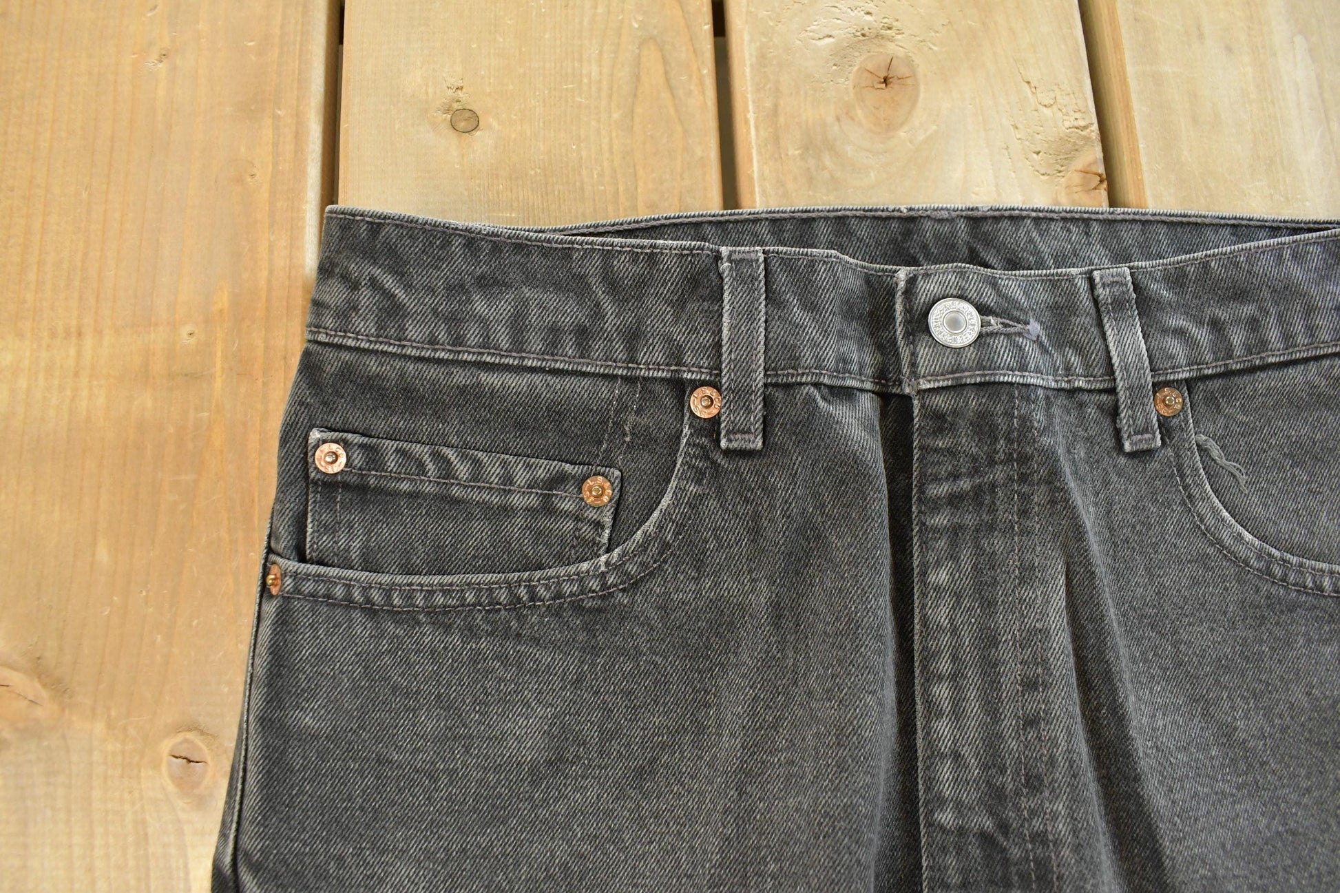 Vintage 1990s Levi's 505 Regular Straight Fit Starched Denim Jeans Men's Men's 32 x 30 from propervintagecanada