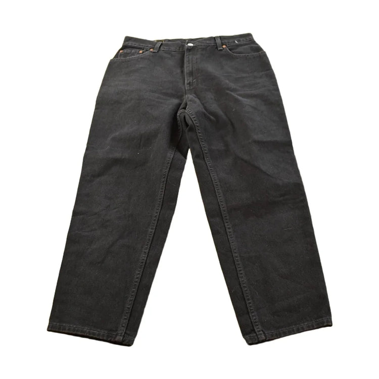 Vintage 1990s Levi's 550 Relaxed Tapered Black Denim Jeans Women's 31 x 27 from propervintagecanada