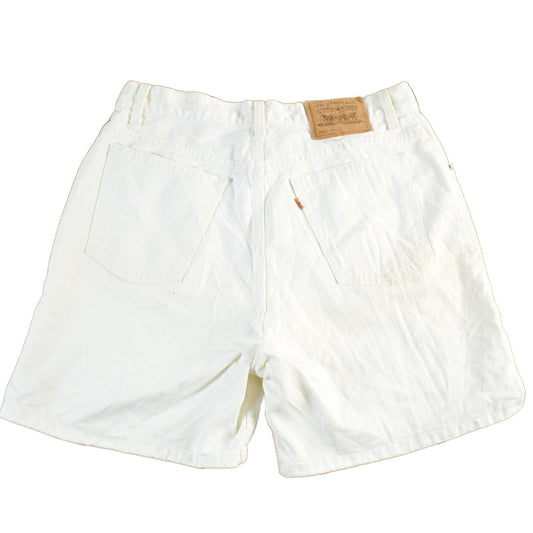 Vintage 1990s Levi's 951 Orange Tab Denim Jean Shorts Womens 32 from propervintagecanada